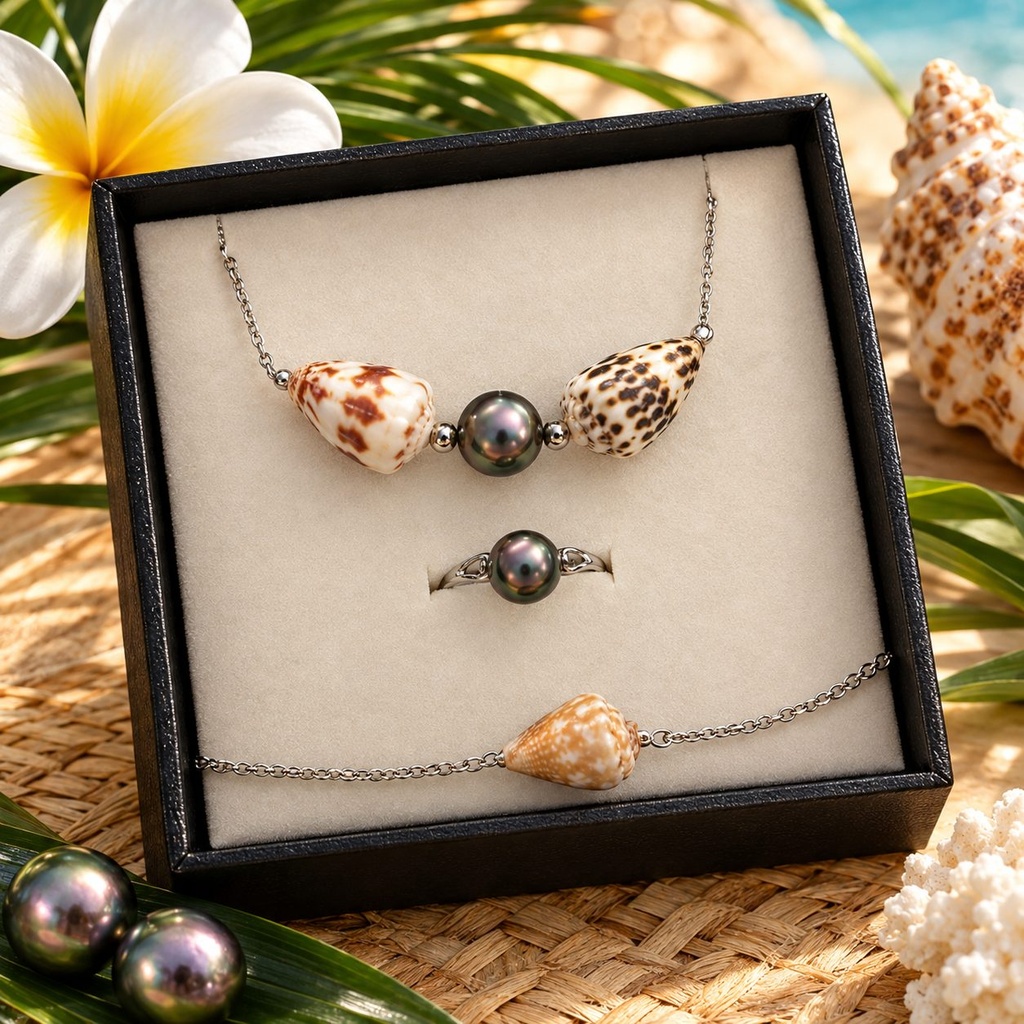 🌟 Parure unique inspirée de la Polynésie 🌺